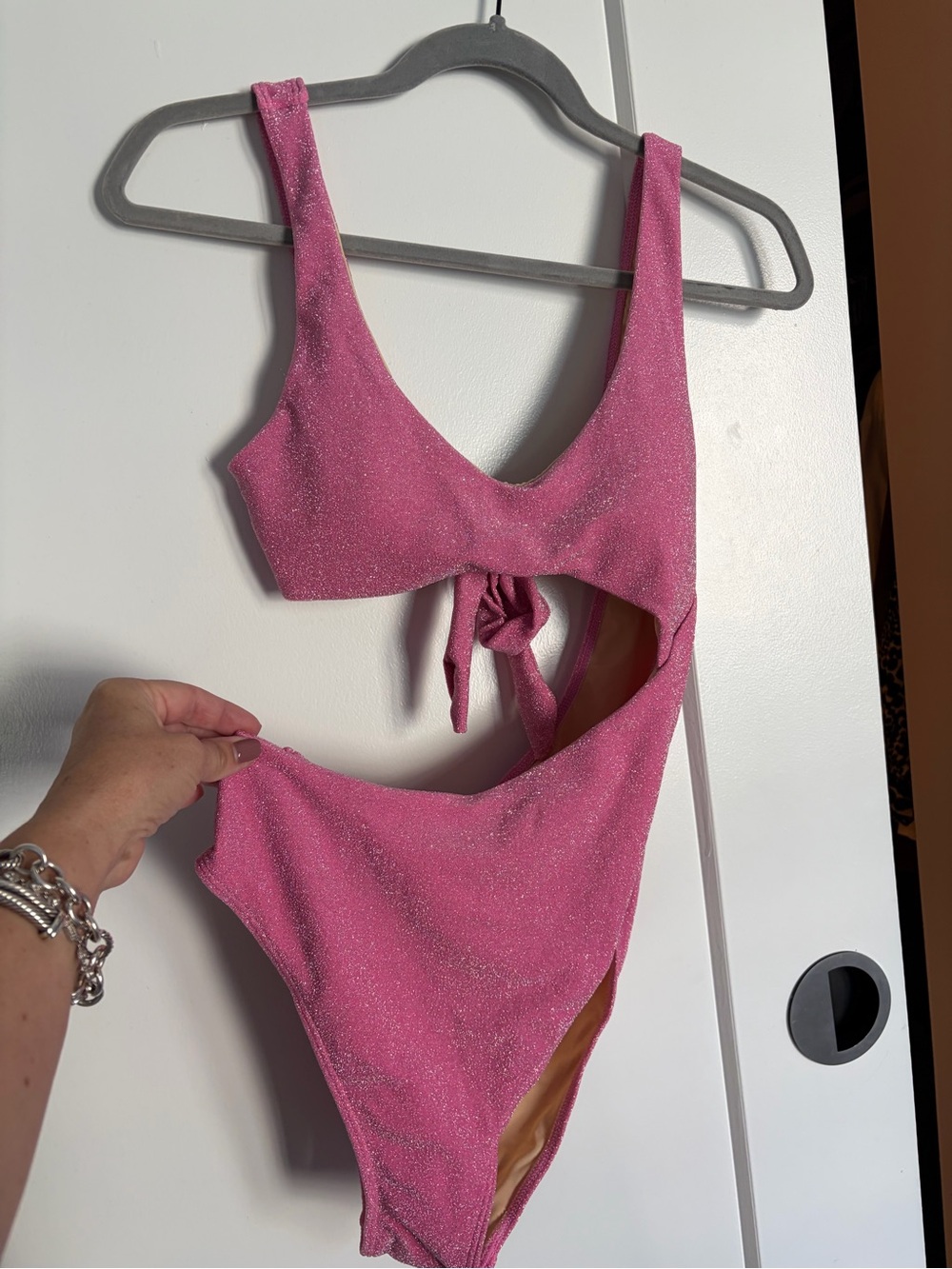 NWT Berlook Pink One-Piece Swimsuit with Tie Back